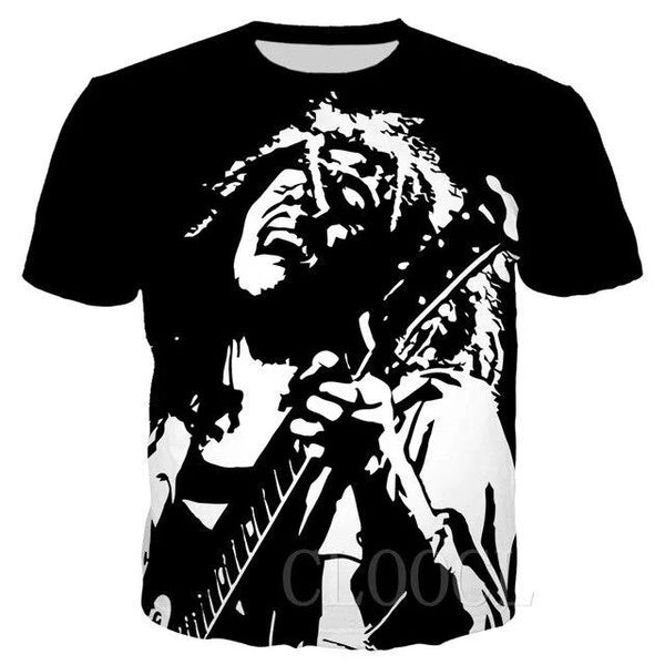 Reggae Black T-shirts Streetwear Bob Marley