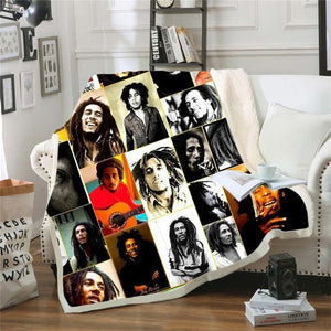 Reggae Bob Marley Skinny Bedspread Throw Bed Blanket