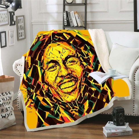 Reggae Bob Marley Skinny Bedspread Throw Bed Blanket