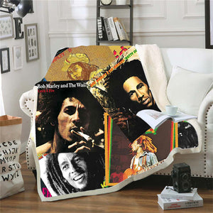 Reggae Bob Marley Skinny Bedspread Throw Bed Blanket