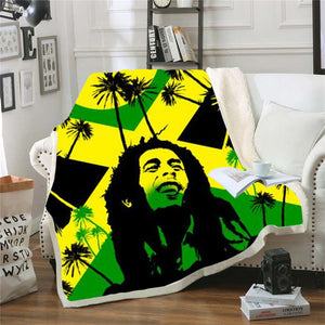 Reggae Bob Marley Skinny Bedspread Throw Bed Blanket