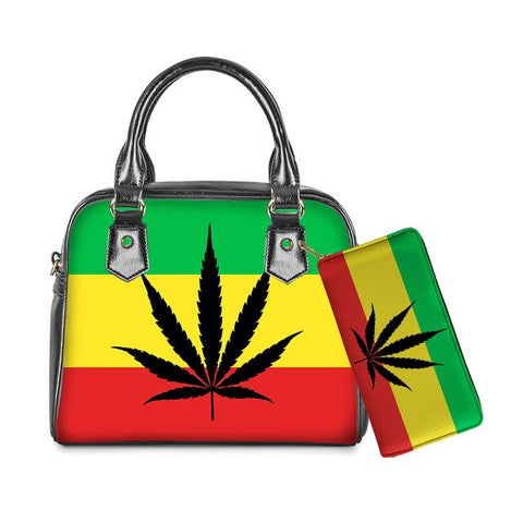 Vintage Jamaica Flag Print 2pcs Crossbody Bag for Women