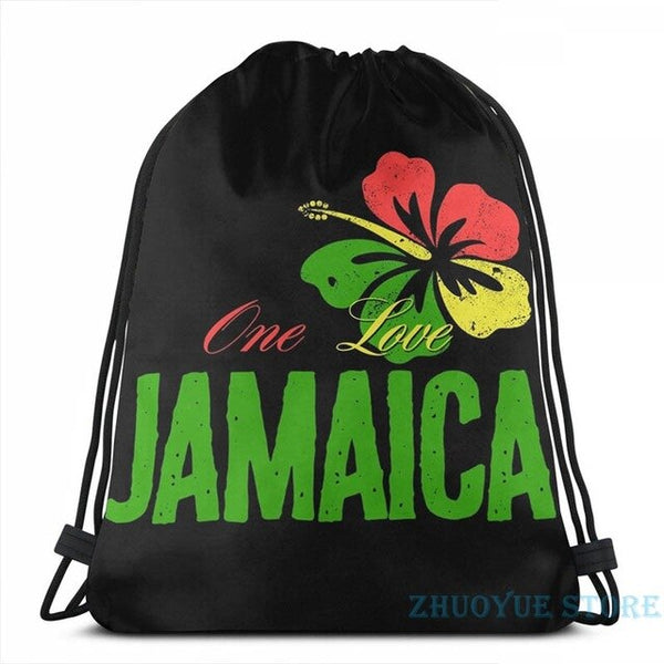 Funny Graphic Print One Love Jamaica USB Charge Backpack