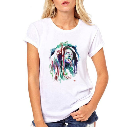 Bob Marley Tshirt Women Summer Funny