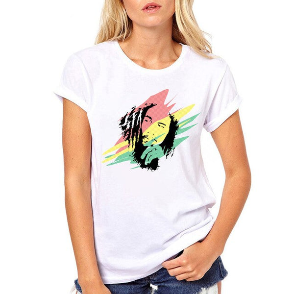 Bob Marley Tshirt Women Summer Funny