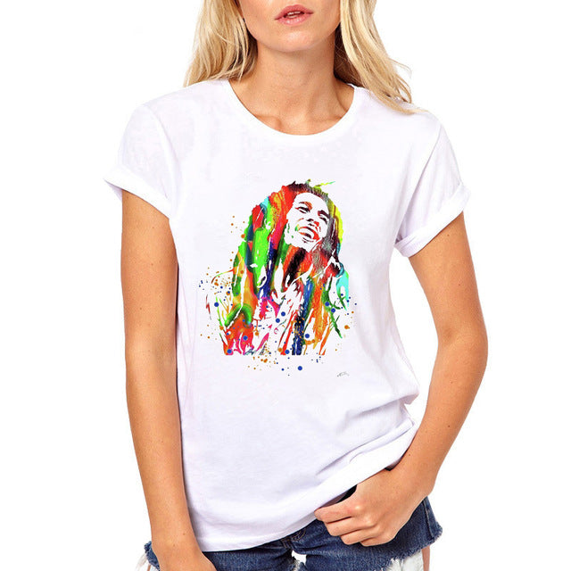 Bob Marley Tshirt Women Summer Funny