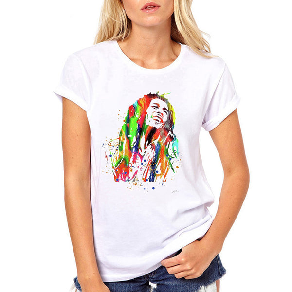 Bob Marley Tshirt Women Summer Funny