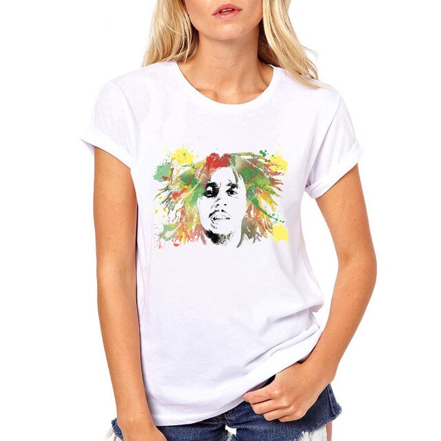 Bob Marley Tshirt Women Summer Funny