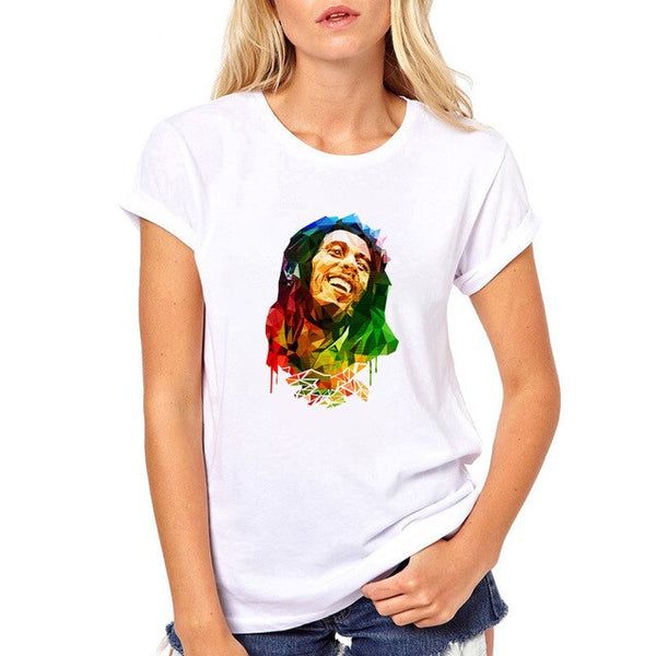 Bob Marley Tshirt Women Summer Funny