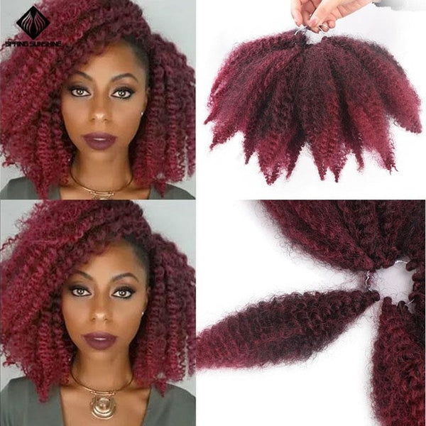 Sunshine 8'' Crochet Black Hair Synthetic Braiding Hair Extensions