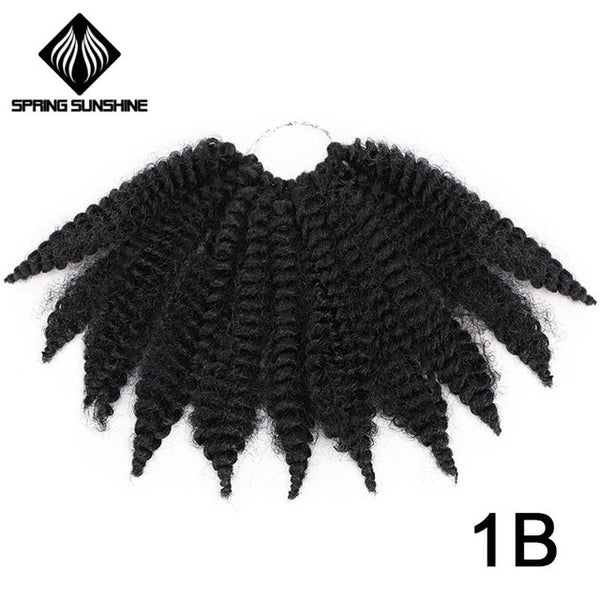 Sunshine 8'' Crochet Black Hair Synthetic Braiding Hair Extensions